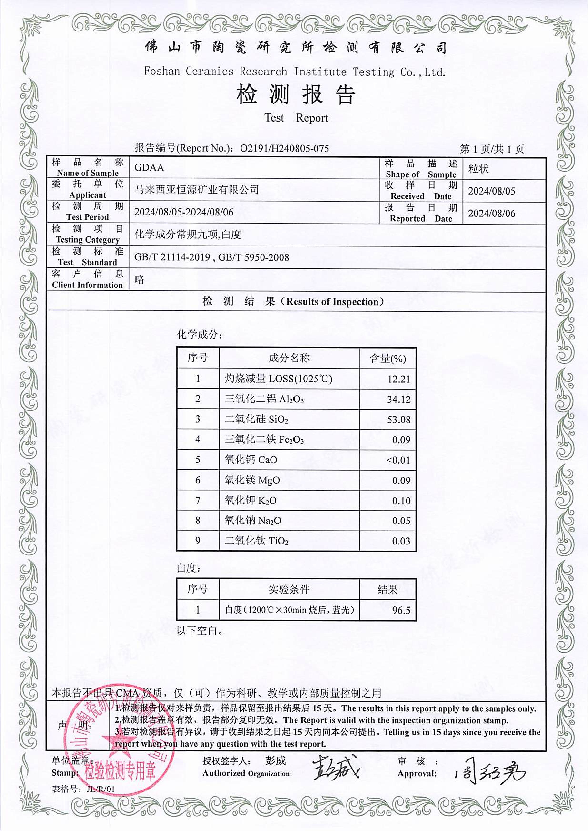 Test Report GDAA